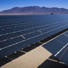 Solar panels at a BLM Renewable Energy Development in the CA Desert