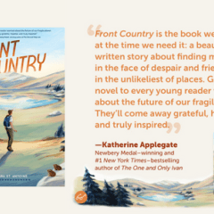 An image of the book cover alongside the quote by Katherine Applegate