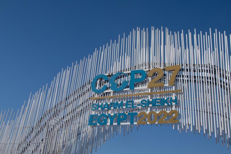 The gate over the entry to COP27 
