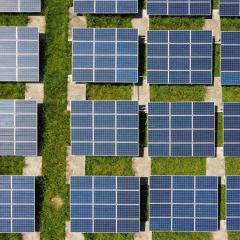 Solar panels seen from above 