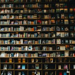 A library shelf