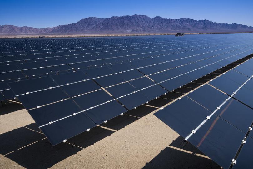 Solar panels at a BLM Renewable Energy Development in the CA Desert