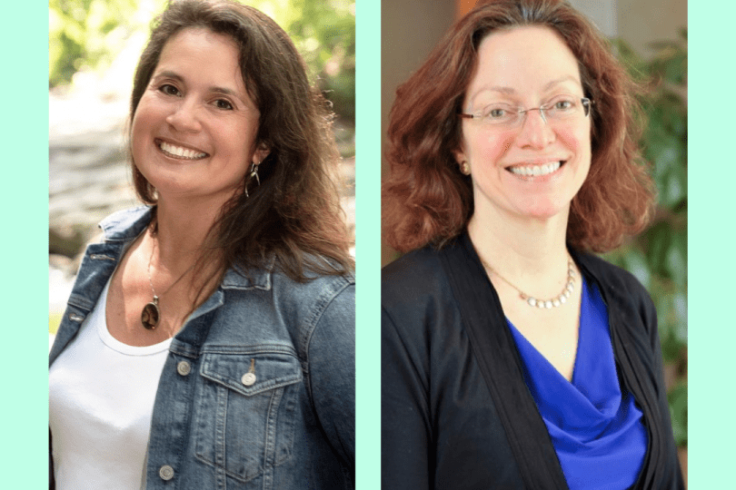 headshots of Dawn and Donna on a turquoise background