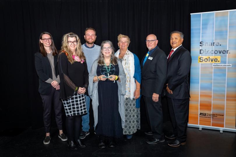 The Friends of the Verde River stand with their award at the ceremony.