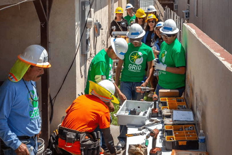 TCC Ontario SHINE Solar Installation across from the Vista Verde Apartments in April 2023. Photo credit: GRID Alternatives / UCLA LCI Report