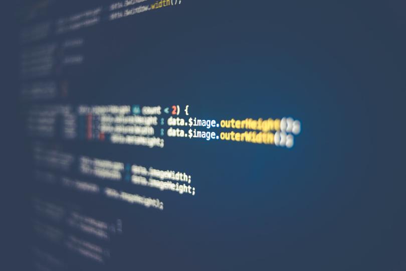 Computer coding on a screen
