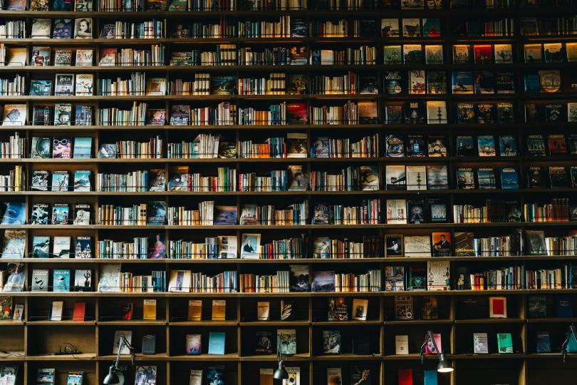 A library shelf