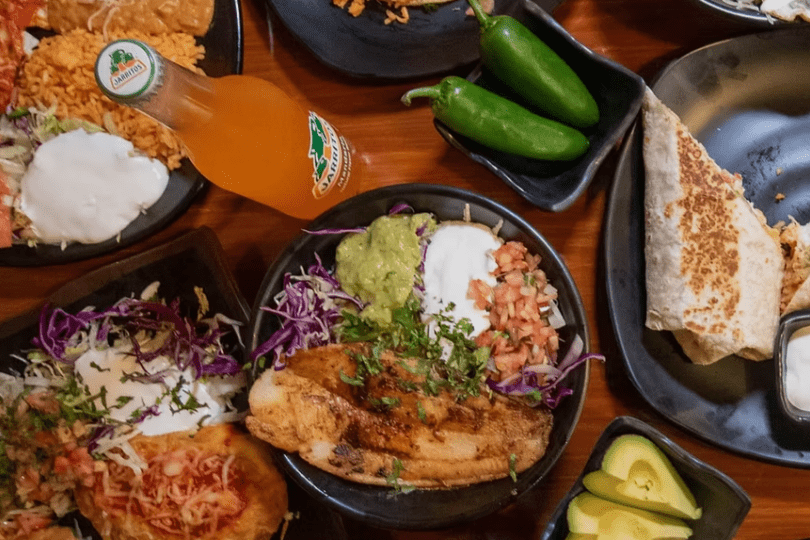Mexican food on a table